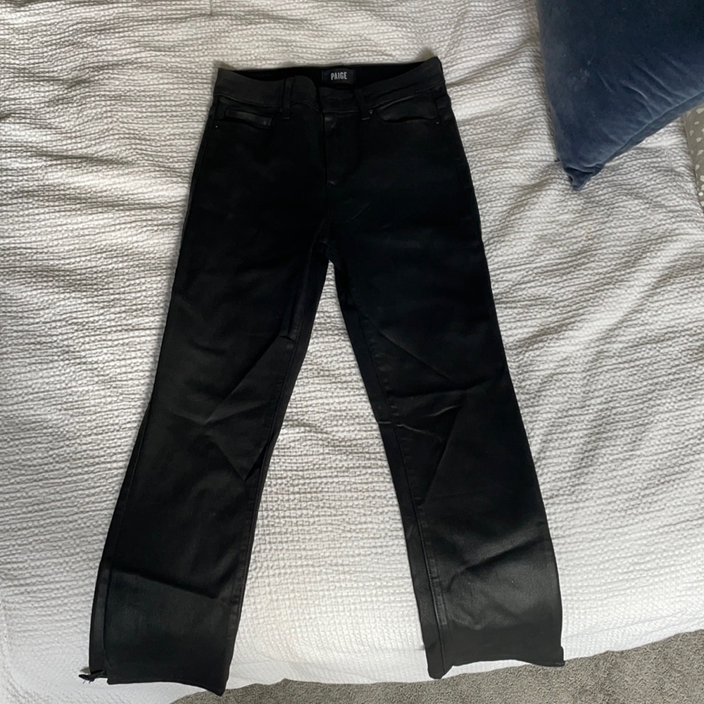 PAIGE Cindy leather coated black Pants